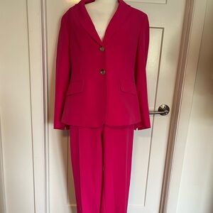 NWOT Kasper Hot Pink Tailored Two-Piece Pant Suit